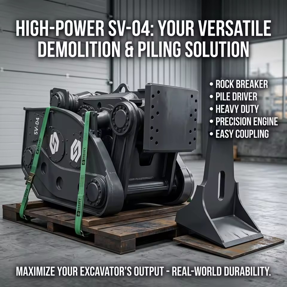 Advanced Hydraulic Vibrating Rock Splitter Excavators Components Low Noise for 50-55 Ton Concrete Foundation