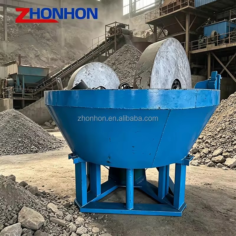 Gold Silver Copper Ore Processing 1400 Model Factory Price Wet Pan Mill Gold Grinding Machine