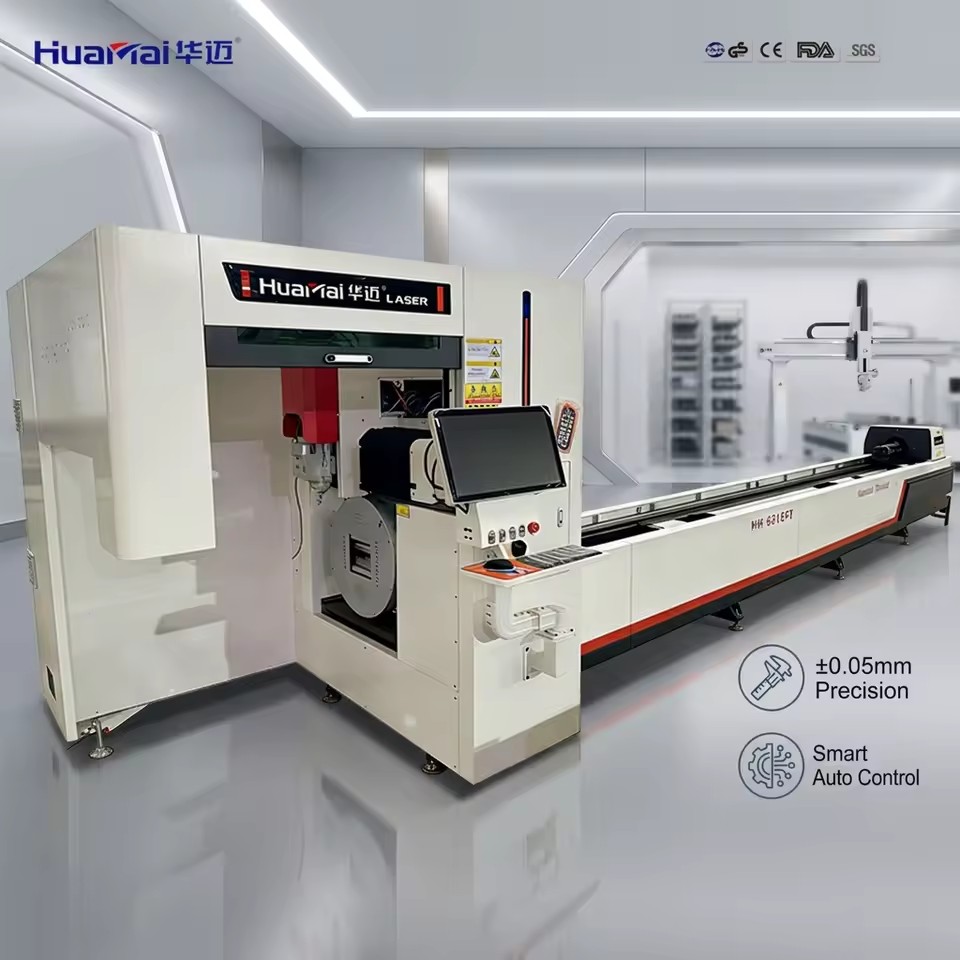 1500W 2000W 3-Axis Fiber Laser Tube Cutter Water Cooling CNC Cypcut Control Stainless Steel SS304 SS316 Brass Pipe Processing