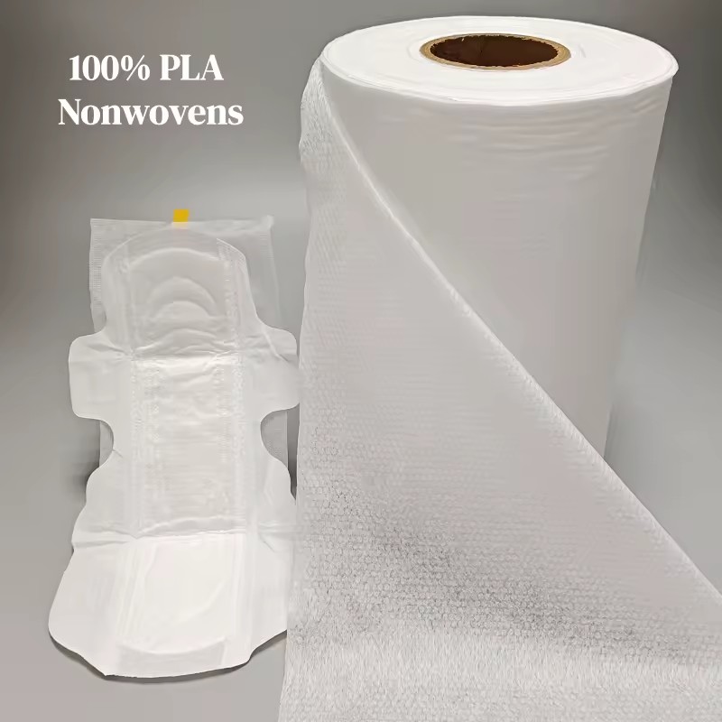 New Material Biodegradable Hydrophilic Function Polylactic Acid PLA Spunlace Non-woven Fabric Roll for Sanitary Pad Top Sheet