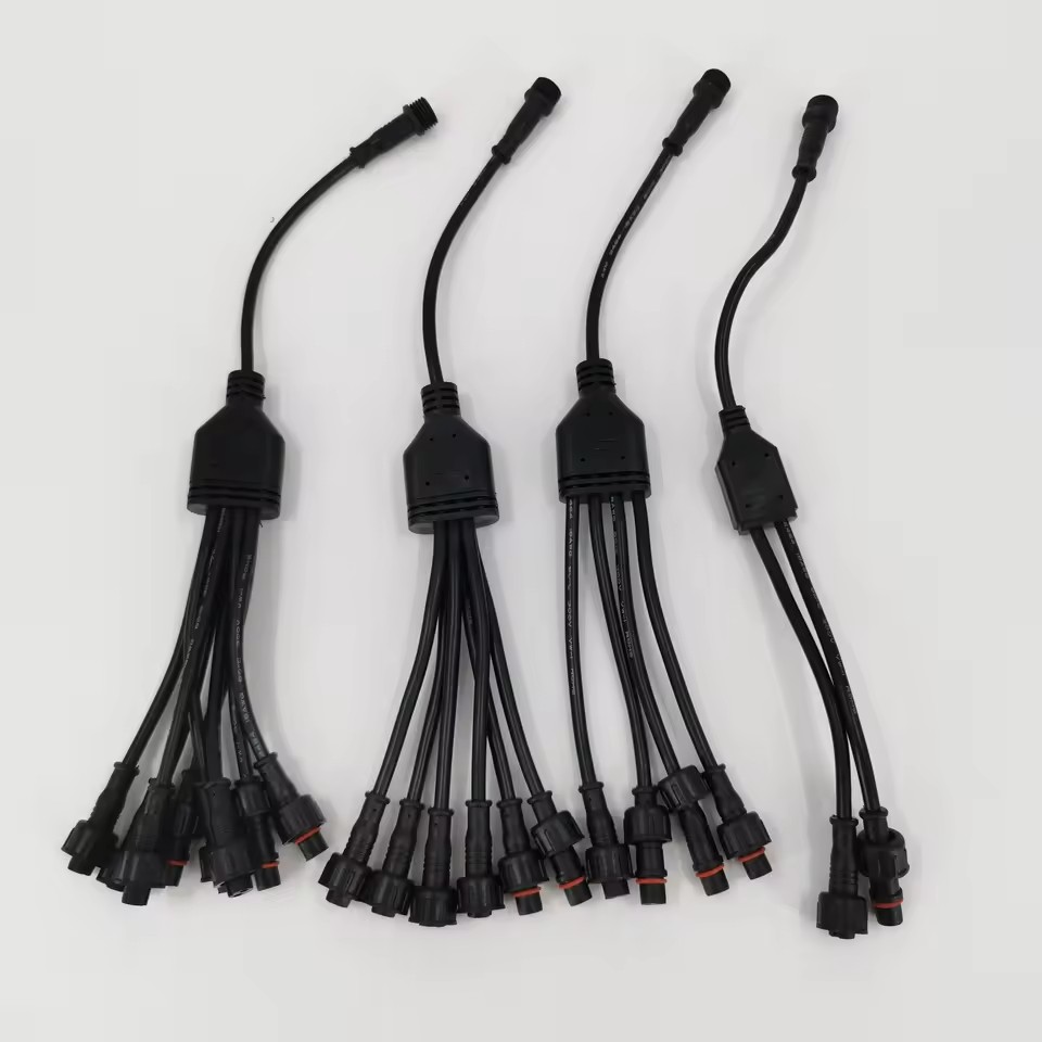 RGBW Splitter Cable Wire Waterproof 5-Core Connector Round Jonit Splitter for LED Wheel Light Rock Light Boat Light