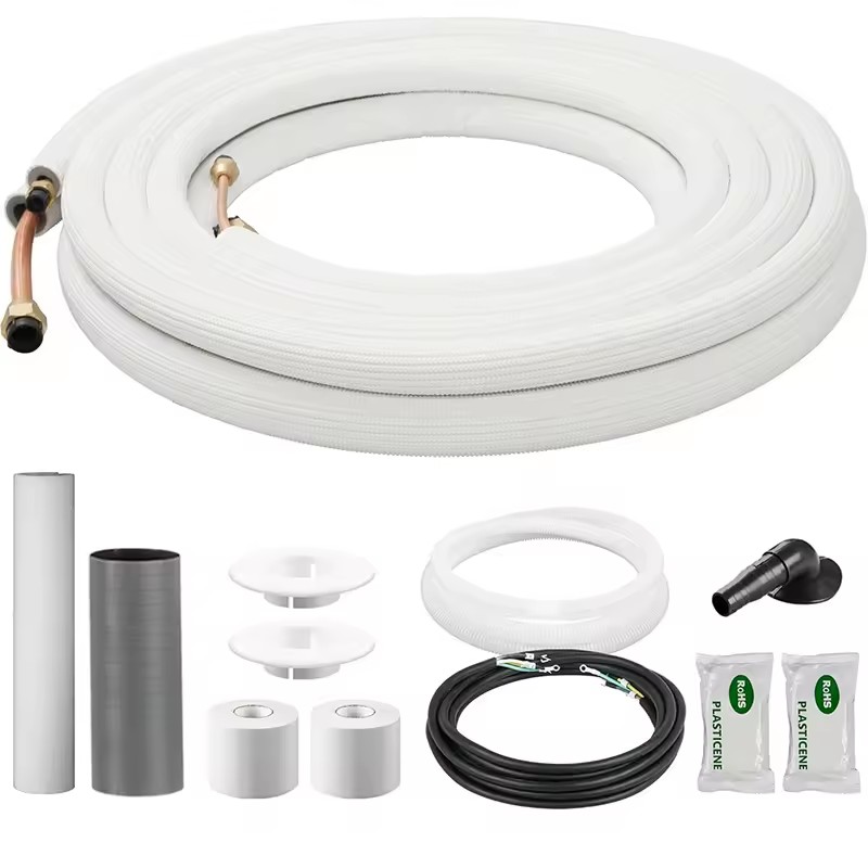 YOD HVAC Contractor 1/4 3/8 Inch AC Mini Split Refrigerating Connection Home Tubing R22/R410A Pre-Insulated Copper Pipe Line Set