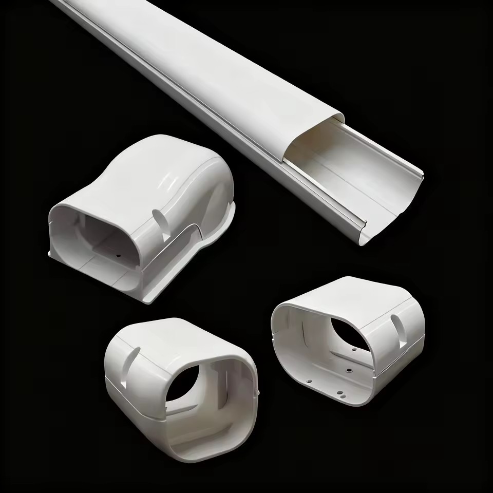 PVC Slim Duct AC Systems Air Conditioner Decorative Pipe Lineset Ductless HVAC Outdoor Mini Split Line Set Cover Kit Accessories