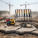 DINGLI DL-250/350/450 Handheld Hydraulic Rock Splitter with Engine & Pump 8HP 60Mpa Rated Pressure 4.5-11L/min Working Flow