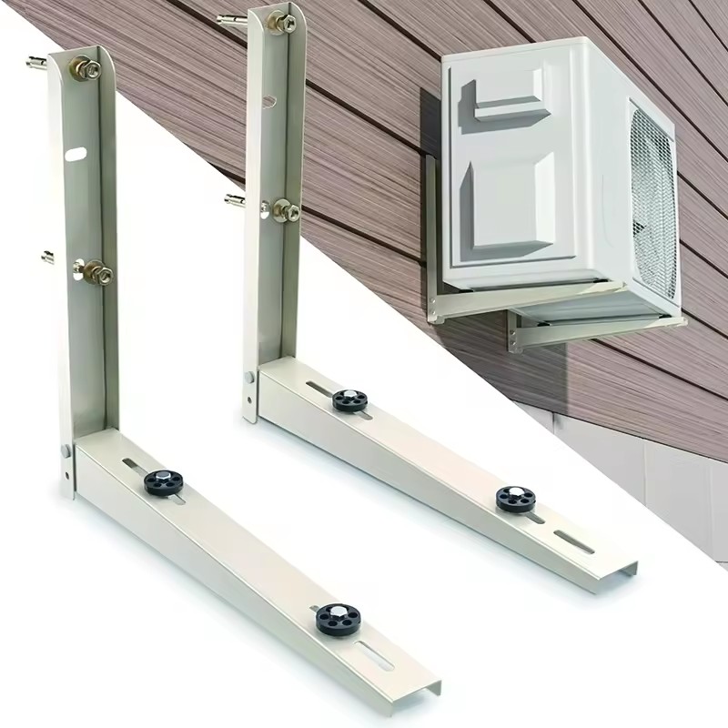 YOD HVAC 2.0mm Thick Galvanized Manual Outdoor Unit Heat Pump Heavy Load Capacity Air Conditioner Wall Support AC Mount Bracket