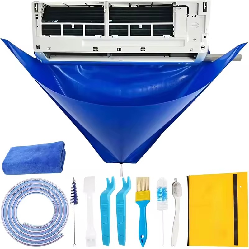 YOD HVAC Professional AC Cleaning Kit Waterproof Cloth Cover Bag 2.0mm Thickness for Home Use Eco-Friendly Durable Fits 1-1.5HP