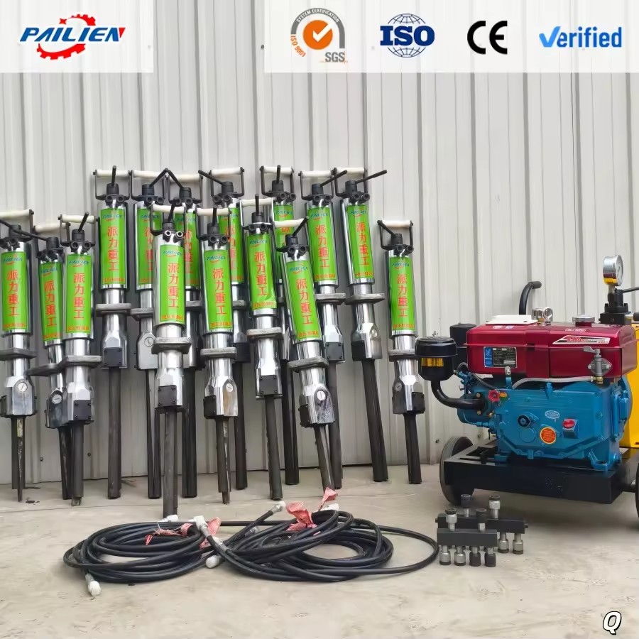 800 Ton Hydraulic Rock Splitter Diesel Electric Stone Splitting Machine for Quarry Mining Concrete Demolition (PLE-250/350/450)