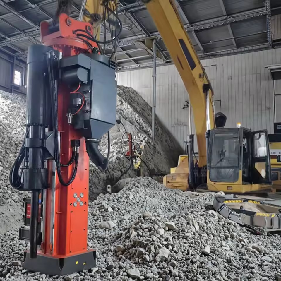 2-in-1 Function Excavator Attachments Hydraulic Rock Splitter Mounted on Excavators Combining Power Drills for Quarries