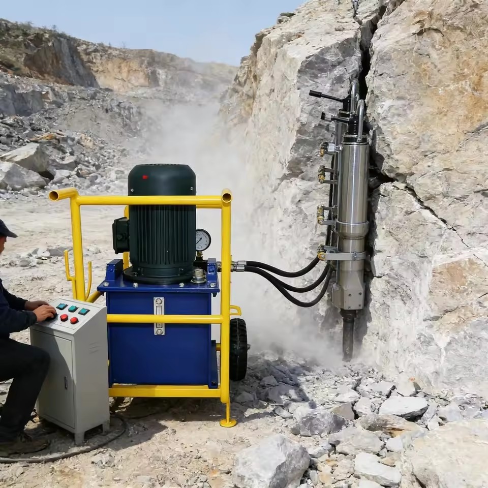 Reliable Hydraulic Rock Splitter Diesel Powered for Outdoor Mountain Quarrying Machine