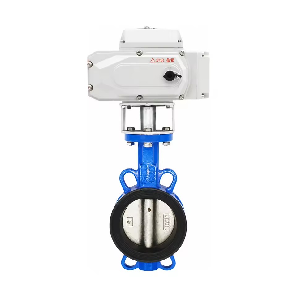 Ductile Cast Iron Wafer Electric Butterfly Valve with Electroplated Disc 220V On/Off Type PN16 D971X-16Q for Flow Control