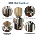 316L Stainless Steel High Pressure Valve 1/4 FNPT Gas Pressure Regulator for Chemical Gas Control Gas Pressure Regulator