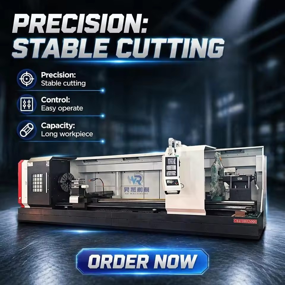 Heavy Duty Flat Bed CNC Lathe CK61100 Big Swing 1000mm Hard Guide Rail Metal Turning Machine Exported CE Standard