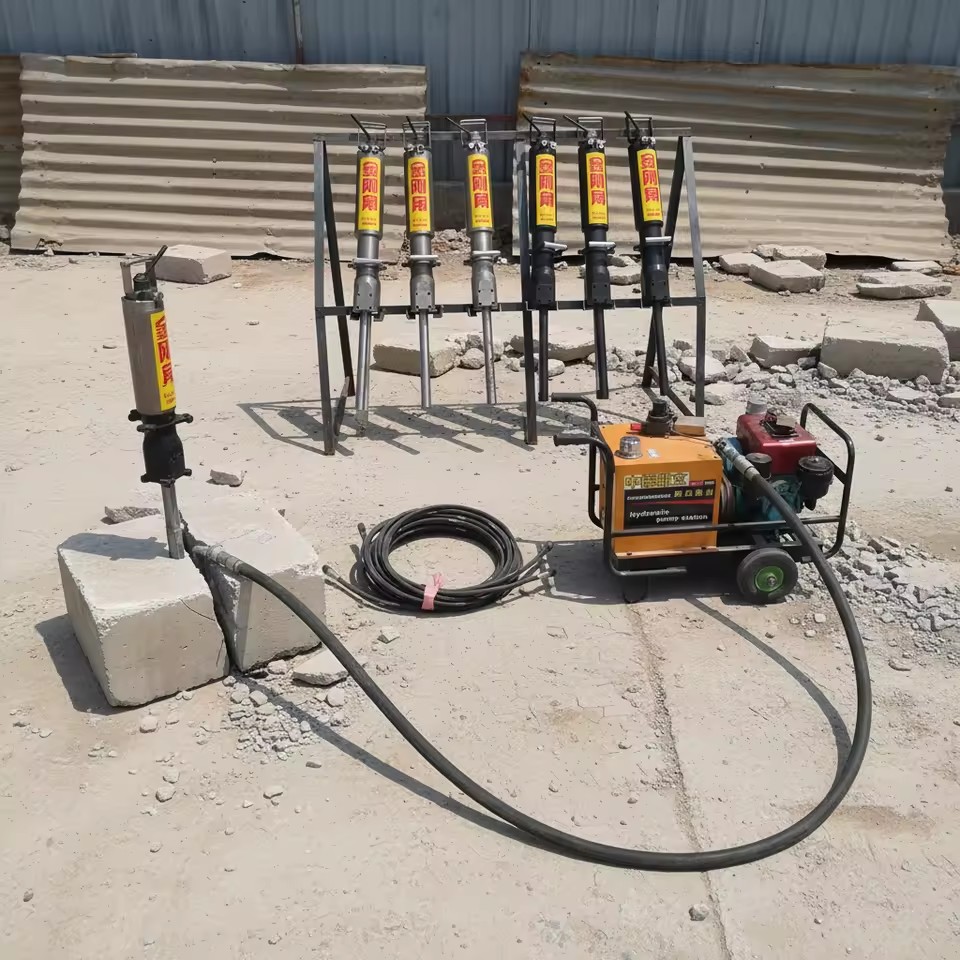 DINGLI DL-250/350/450 Hydraulic Rock Splitting Machine with AC Motor & Engine 8HP Power Pump 60Mpa 4.5L/min Flow
