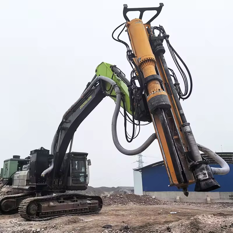 20t 30t 40t Excavator-Mounted Rock Drilling Splitting Machine with DTH Drilling Rig and Hydraulic Splitter