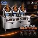 3 Heads Factory Direct Seller Automatic Fried Rice Wok Cooking Machine Commercial Restaurant Equipment Rice Cooker with Cabinet