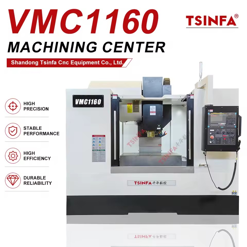 VMC1160 Vertical CNC Machining Center 1100mm Travel BT40 Spindle Precision Milling Machine for Hardware Parts