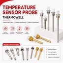 02-001 304 Stainless Steel Polished High Pressure Thermocouple Sensor Sleeve High Temp Resistant Solar Water