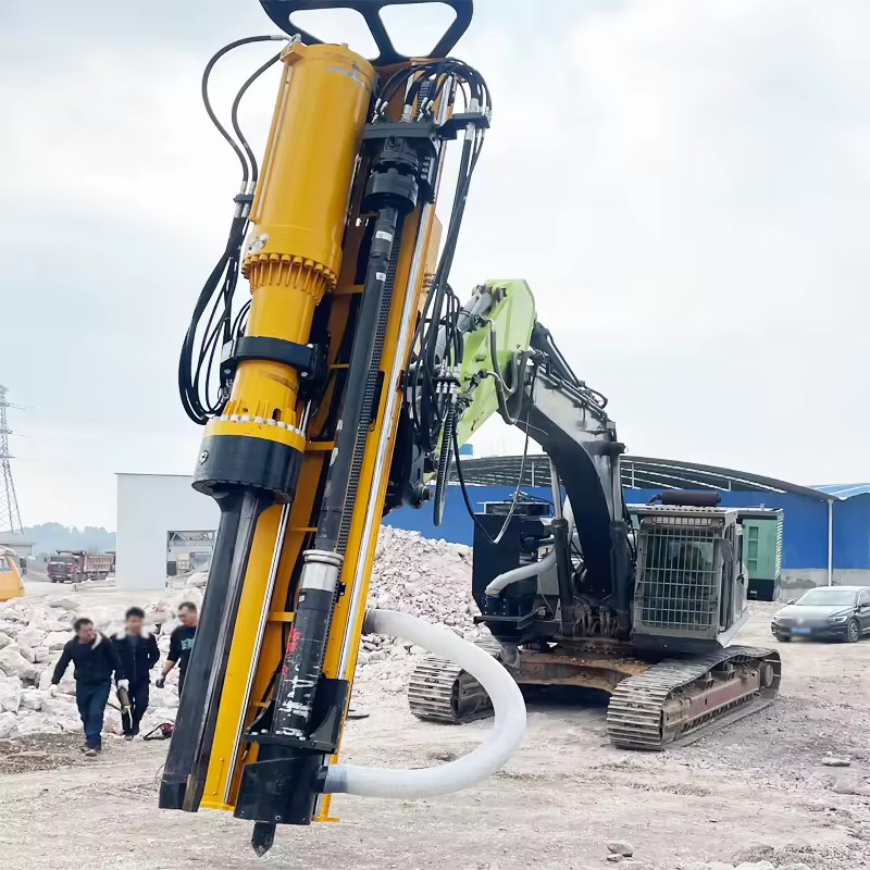 2-in-1 Integrated Hydraulic Rock Drill and Splitter Attachment Rock Splitter Drilling and Splitting Machine for Excavator