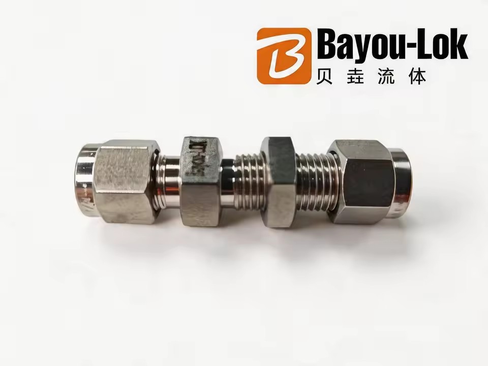 Valve Fitting Stable Sealing Bulkhead Ferrule Connector Compact Design for Laboratory BA Grade Gas Piping Systems
