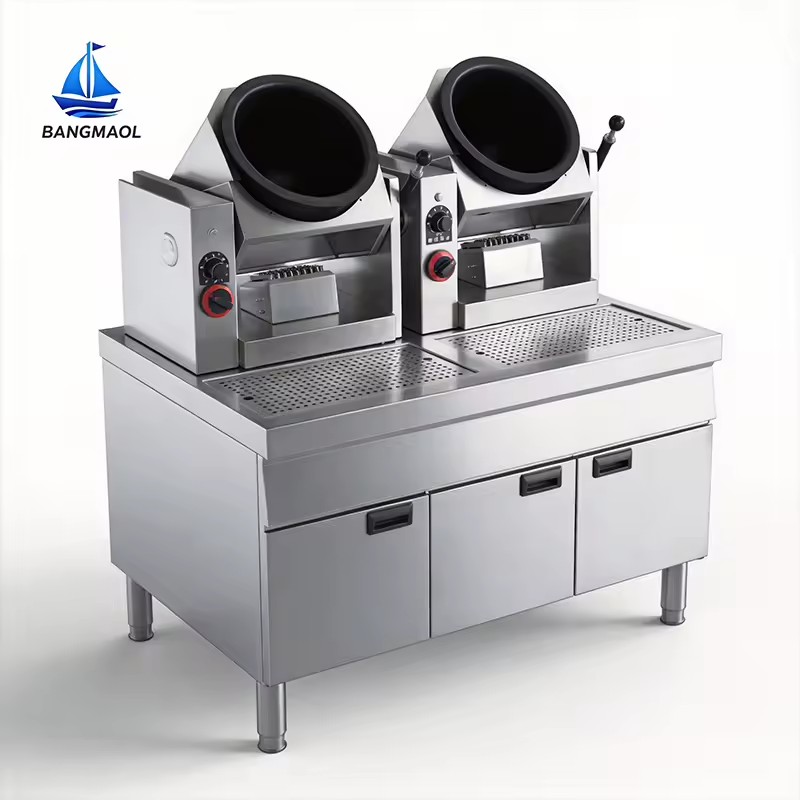 Commercial Automatic Cooking Machine Intelligent Stir Fry Robot 360° Rotating Wok Restaurant Fried Rice Machine Stainless Steel