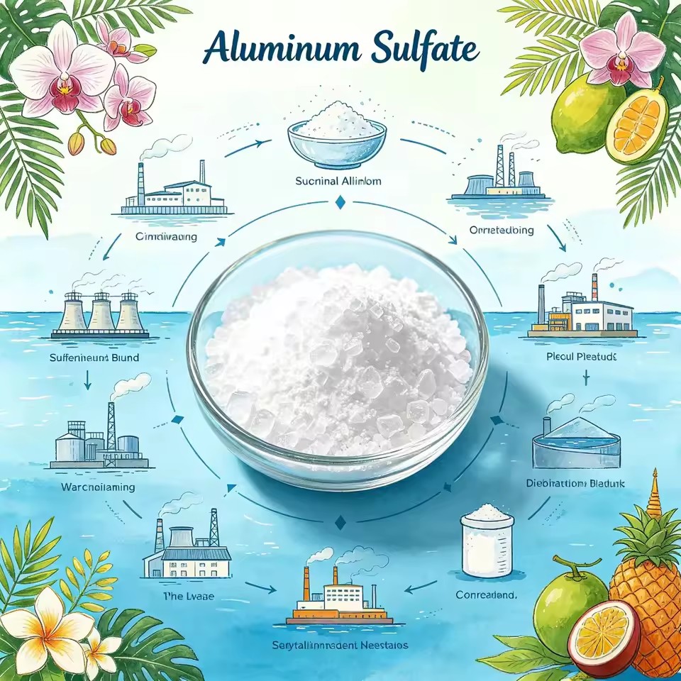 Iron-free Flakes Aluminium Sulphate Salt for Urban Water Purification