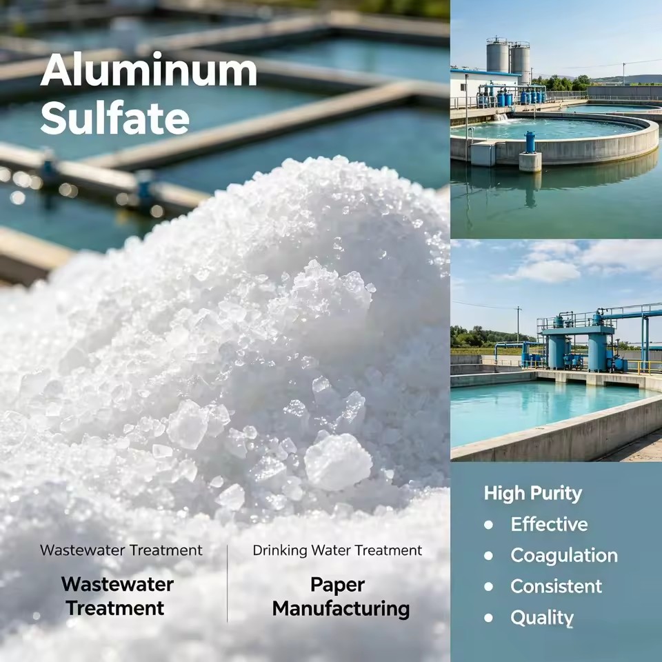 Factory Aluminum Sulfate Powder 16%-17% Flocculant for Wastewater Treatment