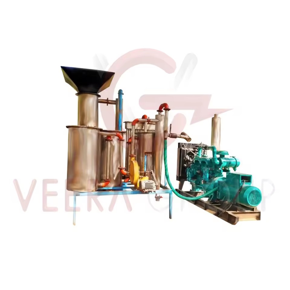 VEERA BIOPOWER Veera G100 Biomass Gasifier Machines 100KW Capacity Stainless Steel Power Generation ISO9001 Renewable Energy 4KW