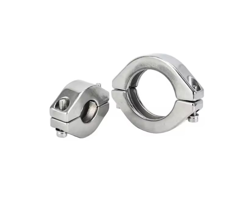 304 Stainless Steel Double Pin Bidirectional Locking Heavy Duty Clamping Ring Quick Vacuum Fitting Clamp Inch Measurement