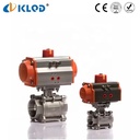 Q611F-16P DN25 Pneumatic Three Piece Ball Valve SS304 Female Thread High Temperature Water Control OEM