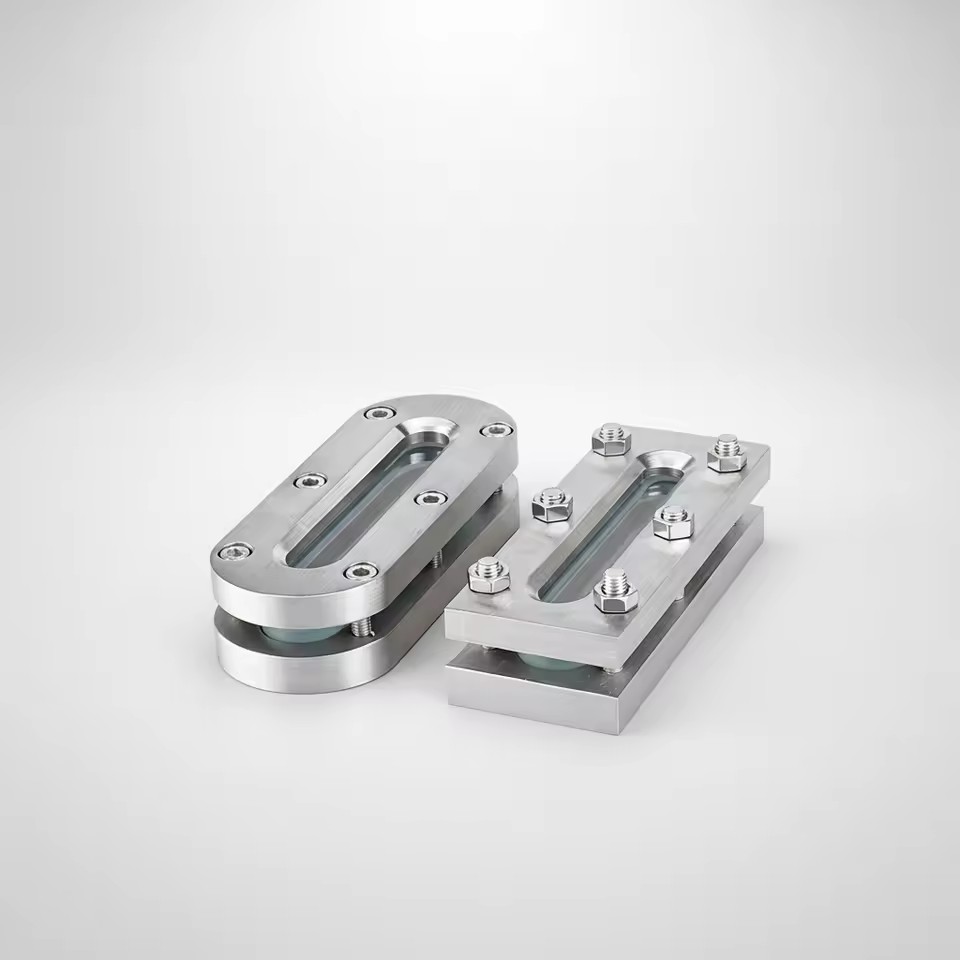 304 Stainless Steel Hexagonal Bar Long Sight Glass Rectangular Clamp Sight Glass Flat Level Gauge Frame Type Smooth Surface
