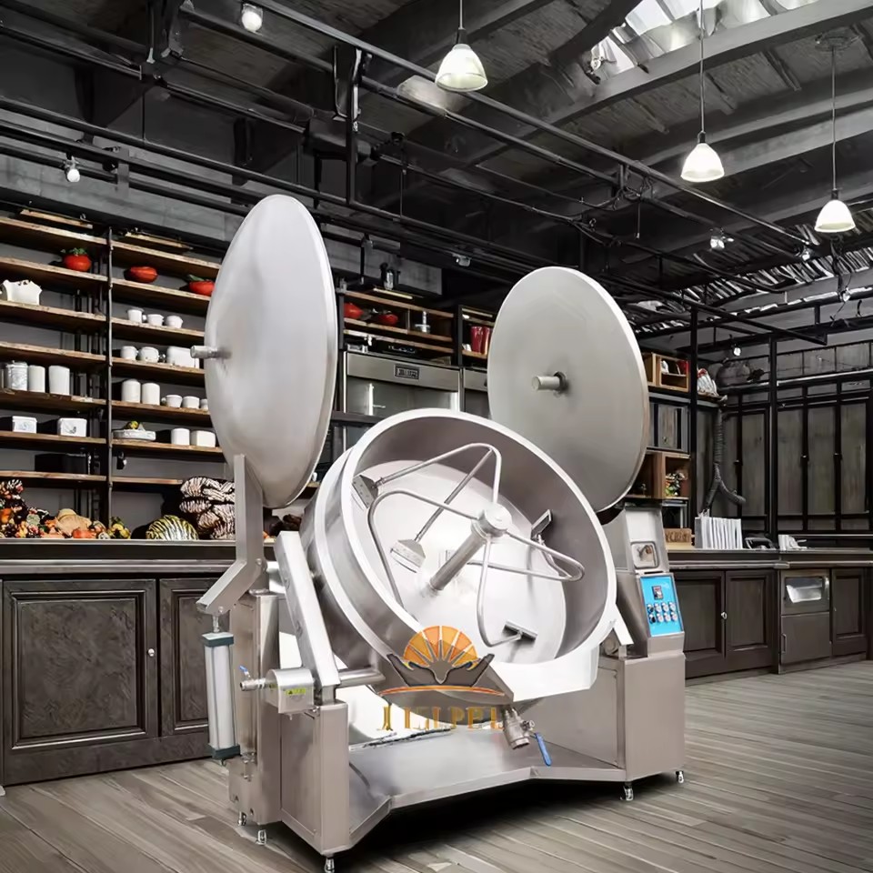 Automatic Stirring Stainless Steel Commercial Jacketed Kettle Cassava Processing Equipment Cooking Machine Temperature Control