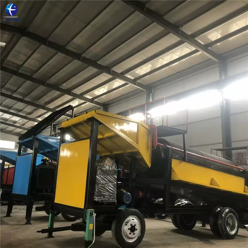 Wheeled Movable Gold Trommel High Throughput Heavy Duty Placer Gold Processing Plant