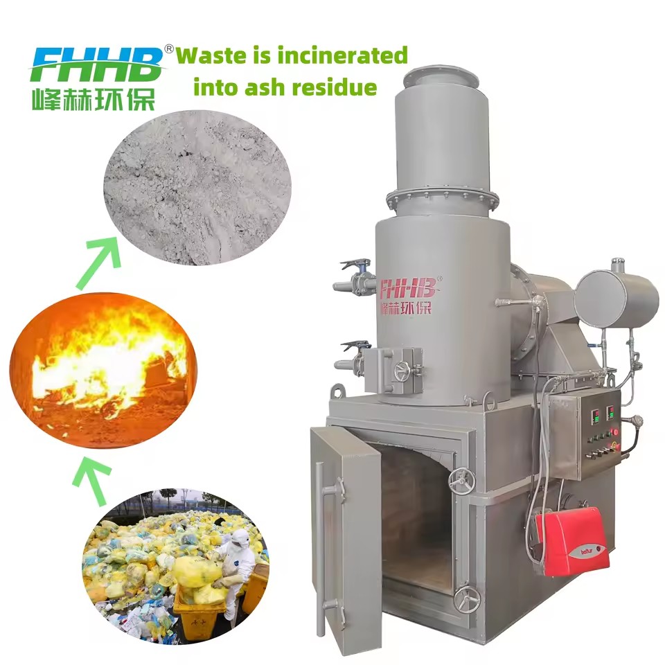 Dust Free Flue Gas Purification Incinerator Closed Combustion Environmental protection Solid Waste Treatment Equipment