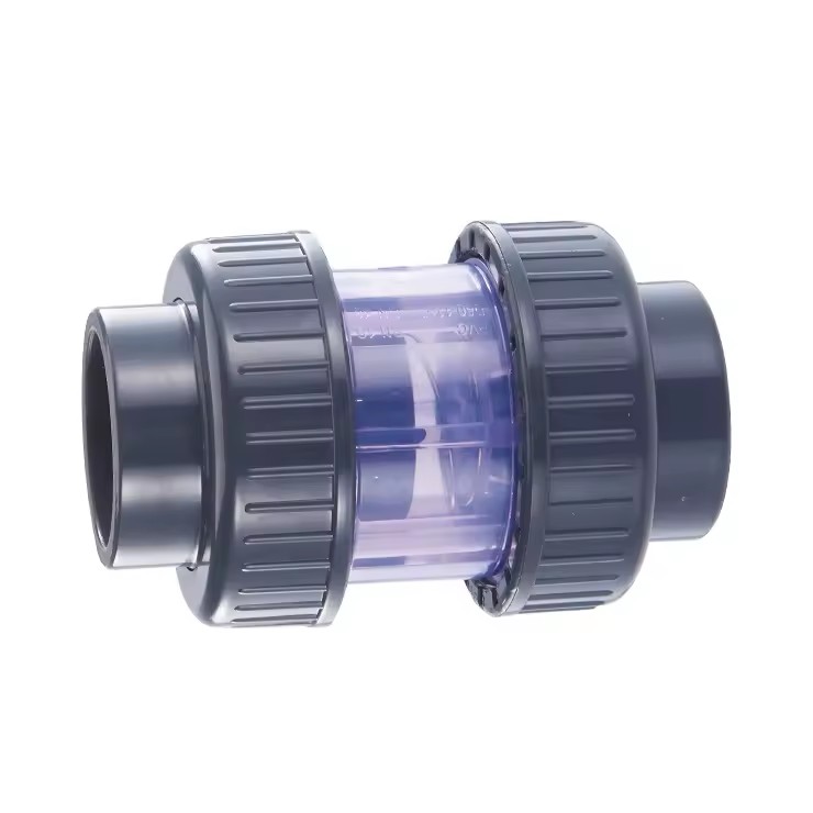 PVC Check Valves 1/2inch to 8inch OEM Customized Support UPVC Transparent Double Union Check Valve