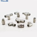 SS304 316 Stainless Steel Low Pressure Joint Push to Hose Metric BSP NPT Male Female Threads Pneumatic Fittings Connector
