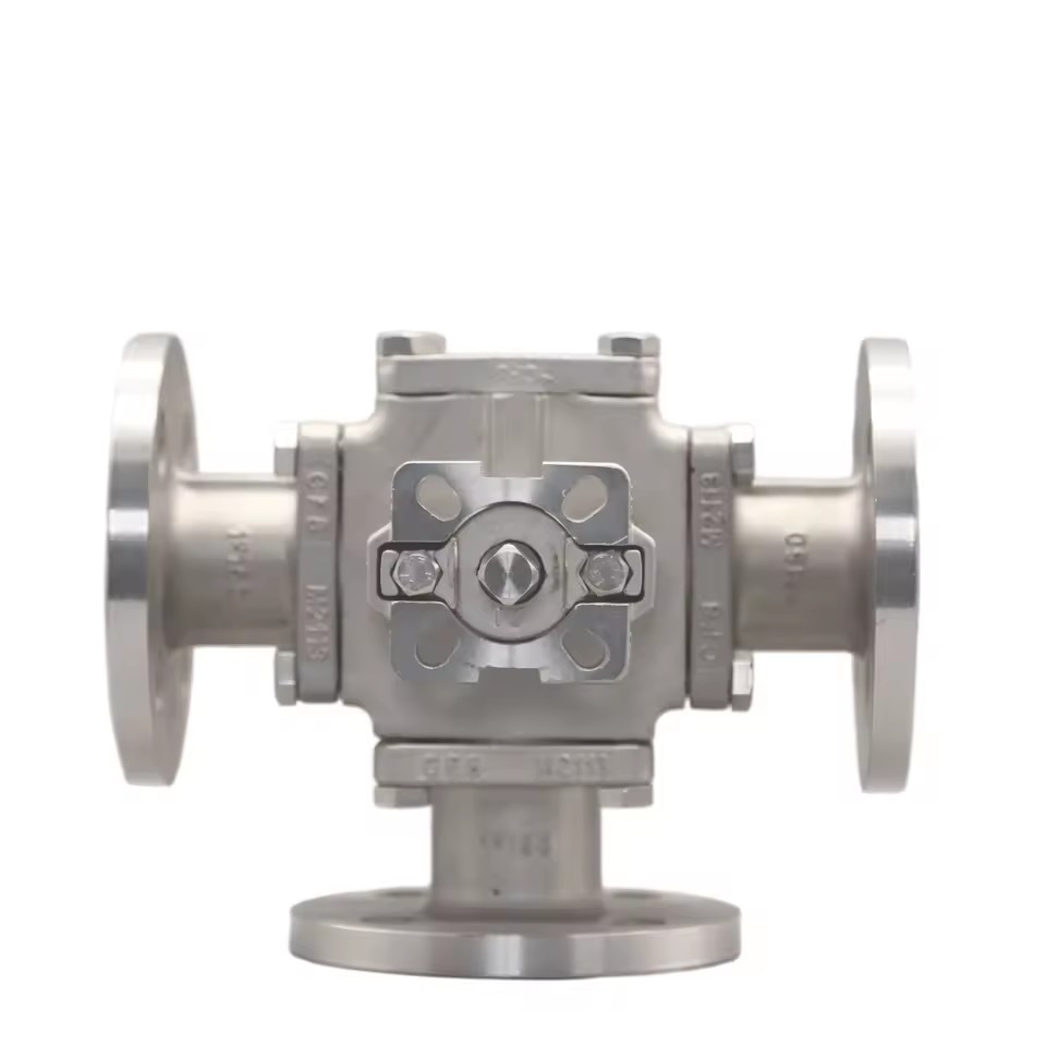 Manual Three Way Flanged Stainless Steel Ball Valve for Industrial Water Pipeline Control with OEM Support