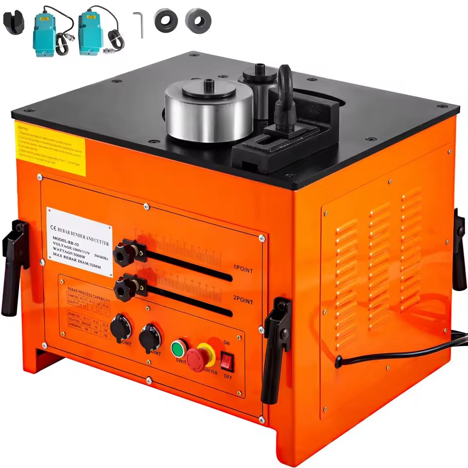 RB-32 Electric Hydraulic Portable Benchtop Rebar Bending Machine Steel Bar Portable Bending Machine Provided 6mm