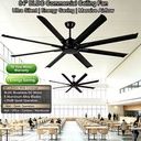 84 Inch HVLS Industrial Ceiling Fan, DC BLDC Motor, Ultra Silent, Energy Saving, 8 Blade for Warehouse, Gym, Mall