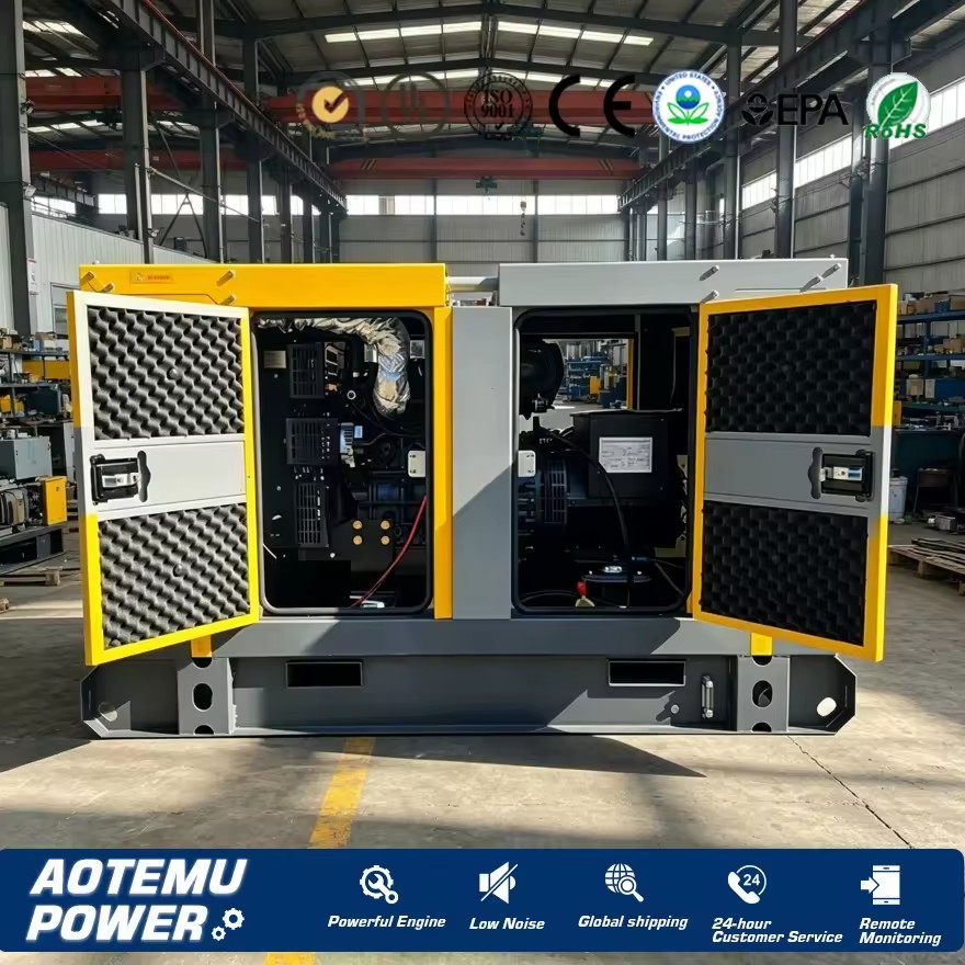 Super Silent 20kW 30KW 50KW 60KW 75KW 80KW 100KW 120KW 150kW Diesel Generator Set with Soundproof Canopy for Residential Use