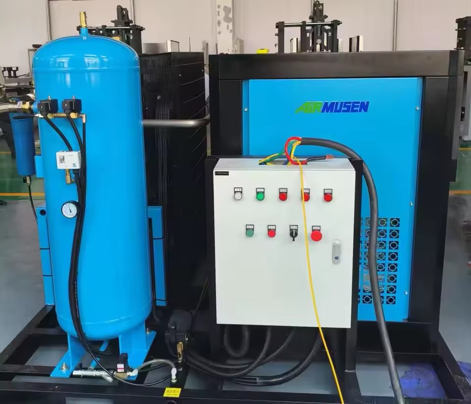 Energy Saving Screw Booster Air Compressor Complete Set Auxiliary Equipment for PET Blow Molding Machine High Pressure 30 40bar