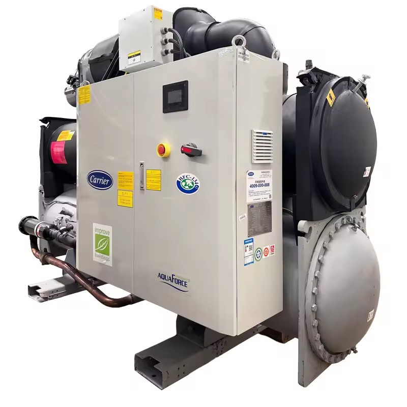 Used Variable Frequency Water Cooled Screw Chiller 1077KW R134a Commercial HVAC Energy Saving System Unit System