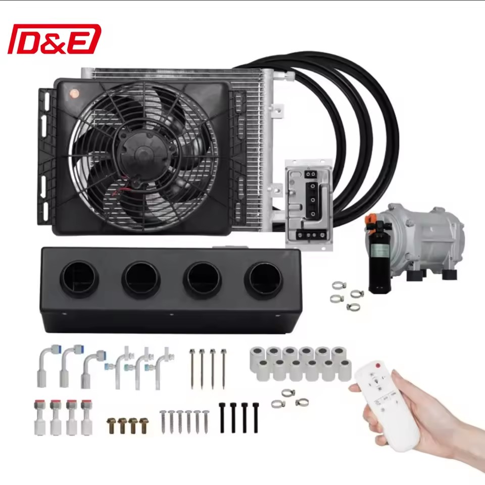 Auto Parts Car Air Conditioner Kit Energy Saving Inverter Compressor Cooling Heating R-134a Refrigerant Multiple Size Condenser