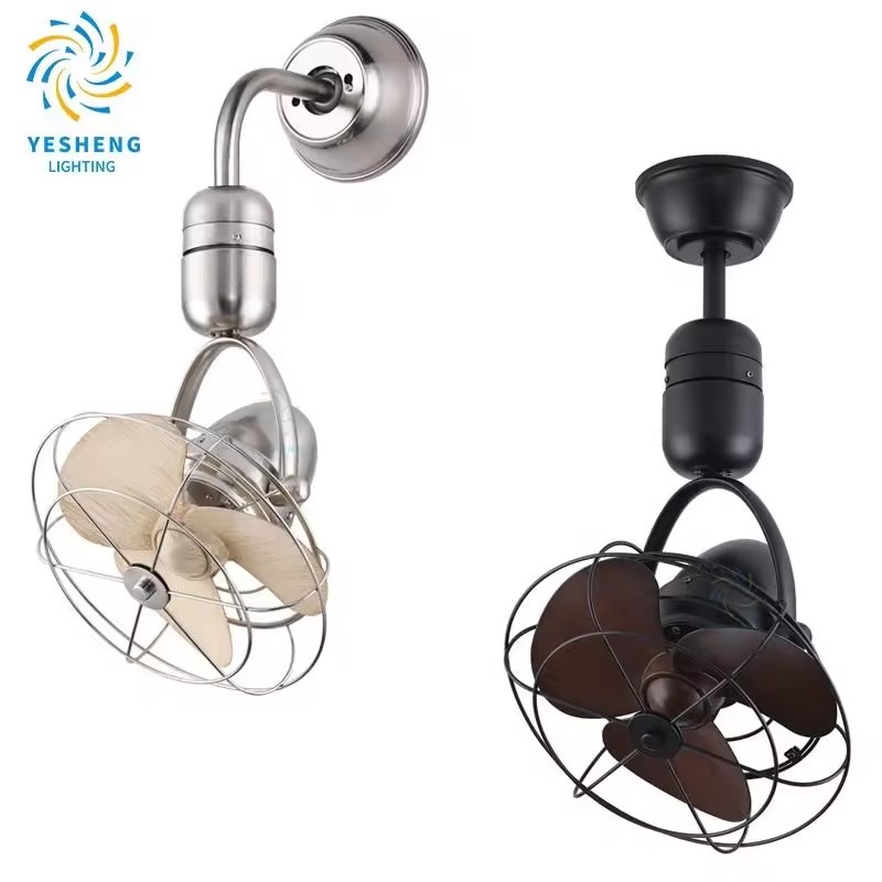 D045 Energy Saving 90 Revolving Wall Bracket Ceiling Fan Oscillating Decorative Antique Wall Mounted Fan With Remote Control