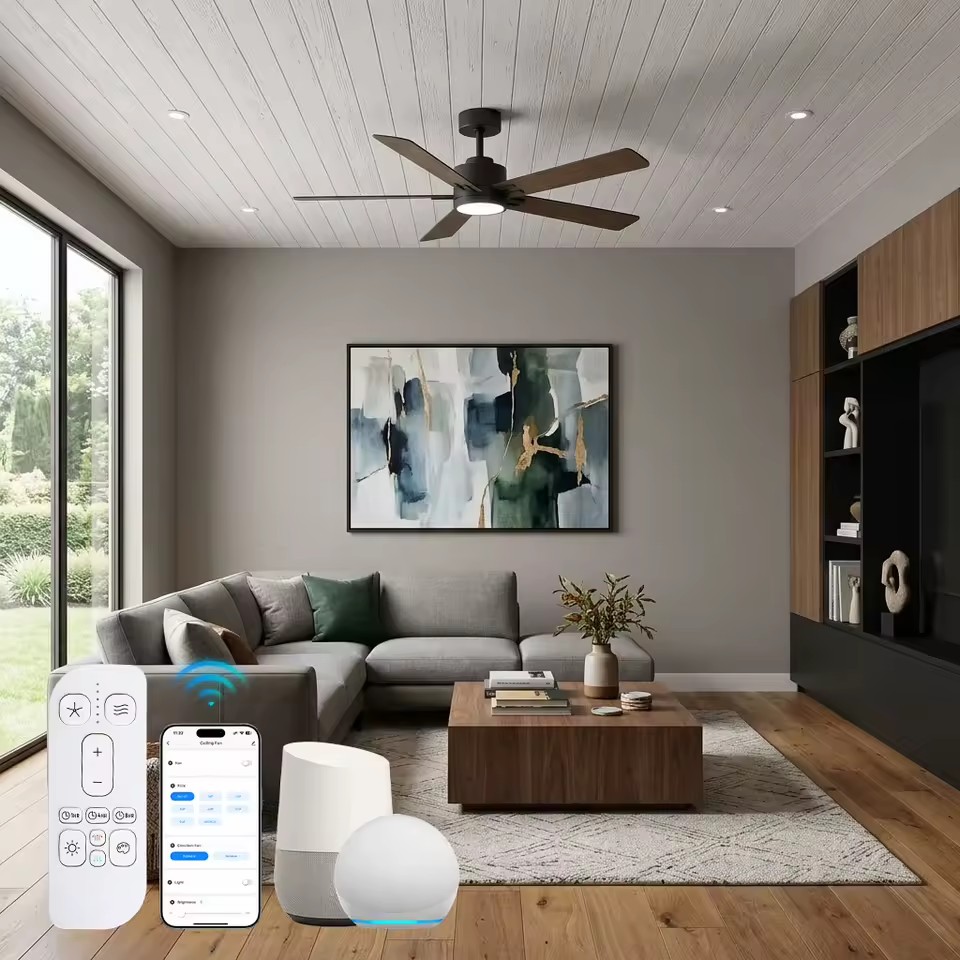 Smart 52 in Dual-Finish 5-Blade,WiFi Alexa Control,Quiet Energy-Saving BLDC Motor,Modern Farmhouse Style Ceiling Fan