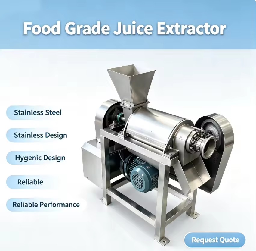 Energy Saving Industrial Screw Juicer Machine Low Consumption SUS304 Contact Parts for Fruit Processing Factory
