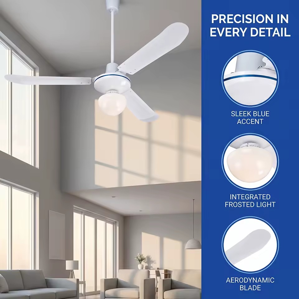 230v Energy Saving Hanging Fans 56 Inch LED Ceiling Fan Ceiling Fan with Light 5 Speed Regulator Remote Control
