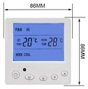 AC803F Square Digital Fan Coil 2/4 Pipes Thermostat 220V Energy Saving Flame Retardant PC+ABS Wall-mounted for Villa Apartment