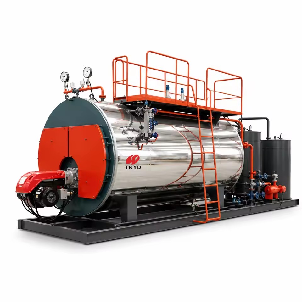 WNS Series 1t/h Low Natural Circulation Oil Gas Fired Steam Boiler 0.7MPa Fully Automatic Horizontal Generator for Food Industry