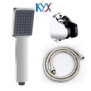 Single Function Handheld Rain Shower Head Set Square ABS Plastic Three-Piece Bathroom Faucet Accessories