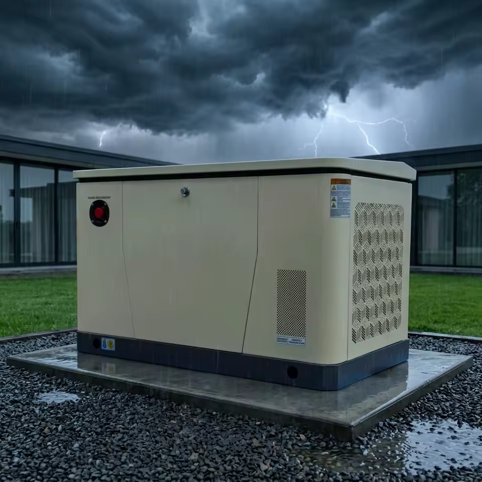 12kW Residential Standby Gas Power Generator NG LPG Dual Fuel Quick Install Roof Ground Elevated Support